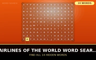 Airlines of the World Word Search Word Search Puzzle