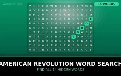 American Revolution Word Search Word Search Puzzle