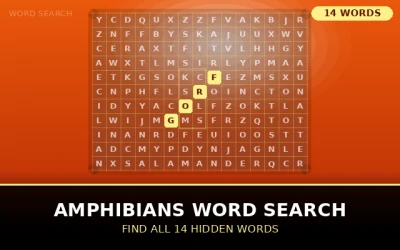 Amphibians Word Search Word Search Puzzle