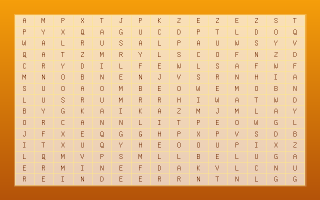 Arctic Animals Word Search Grid