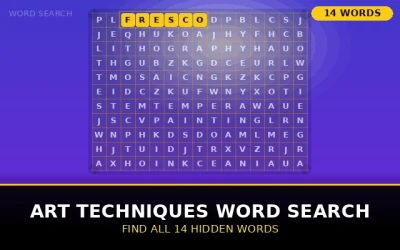 Art Techniques Word Search Word Search Puzzle
