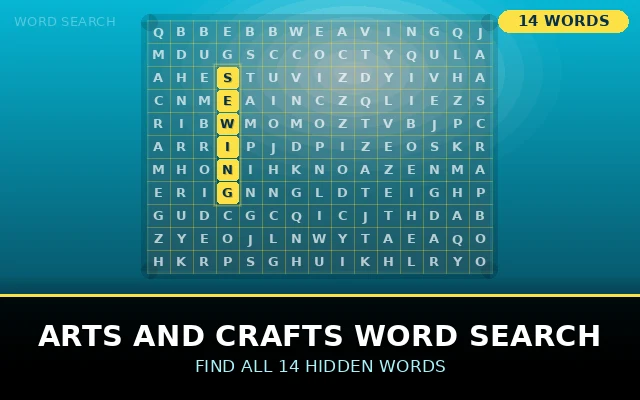Arts and Crafts Word Search Grid