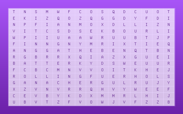 Baking Word Search Grid