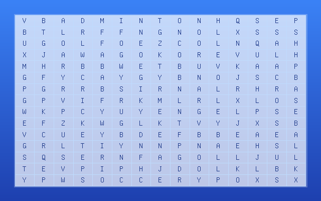 Ball Sports Word Search Grid