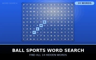 Ball Sports Word Search Word Search Puzzle