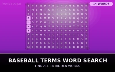 Baseball Terms Word Search Word Search Puzzle