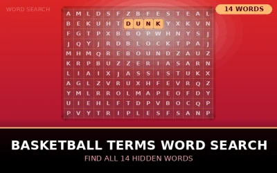 Basketball Terms Word Search Word Search Puzzle
