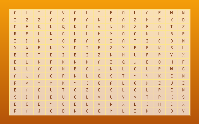 Bears Word Search Grid