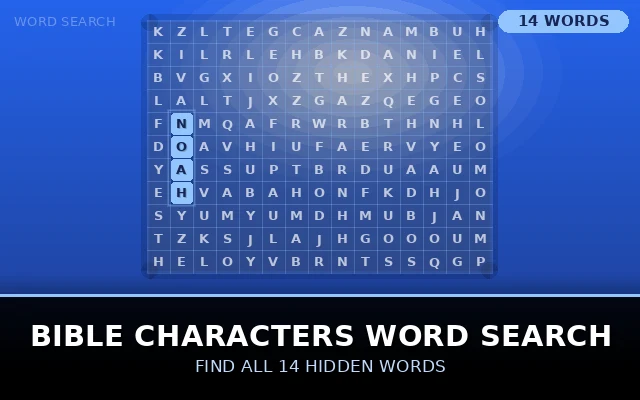 Bible Characters Word Search Grid