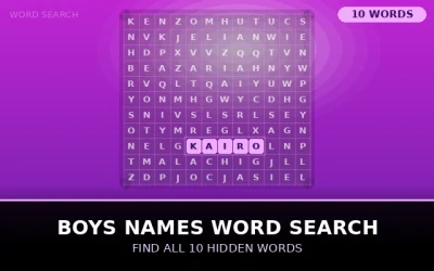 Boys Names Word Search Word Search Puzzle