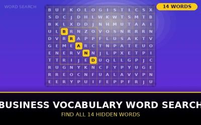 Business Vocabulary Word Search Word Search Puzzle