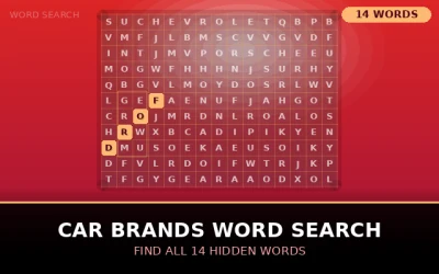 Car Brands Word Search Word Search Puzzle
