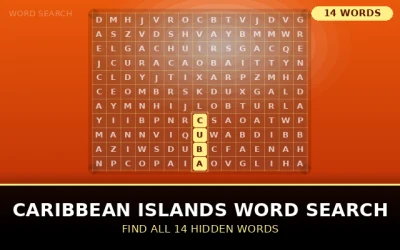 Caribbean Islands Word Search Word Search Puzzle