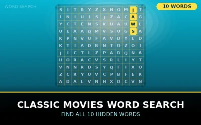 Classic Movies Word Search Word Search Puzzle