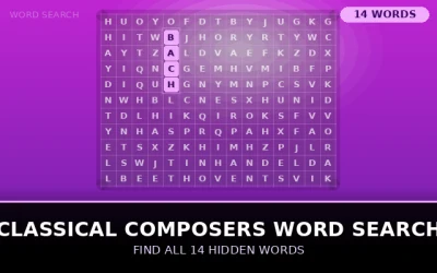 Classical Composers Word Search Word Search Puzzle