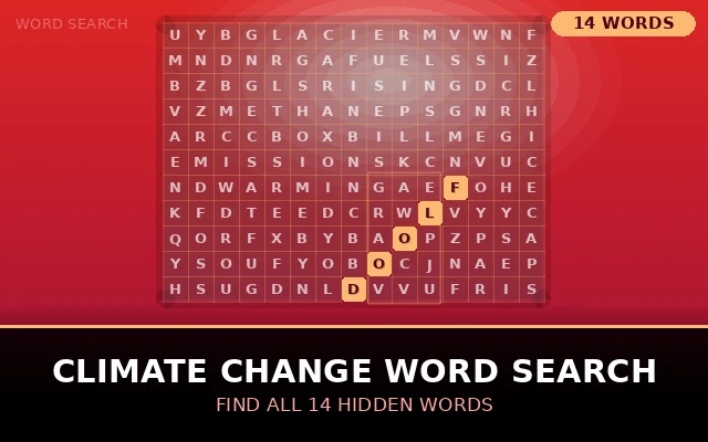 Climate Change Word Search Grid
