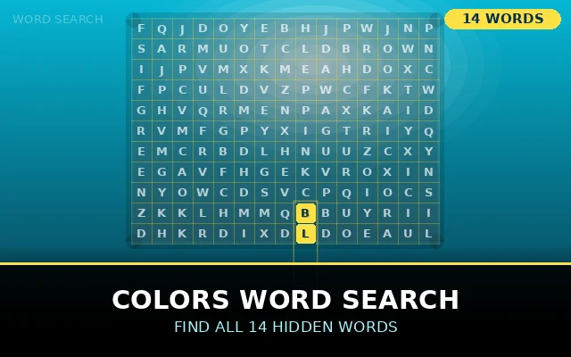 Colors Word Search Grid