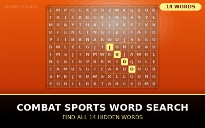 Combat Sports Word Search Word Search Puzzle