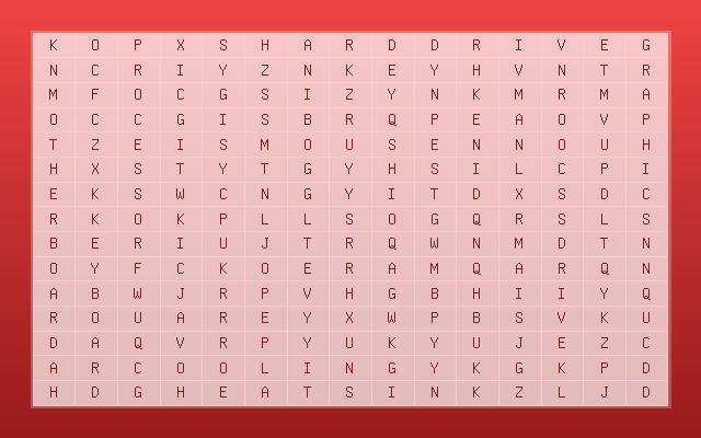 Computer Hardware Word Search Grid