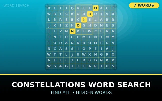 Constellations Word Search Grid