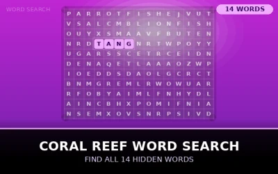 Coral Reef Word Search Word Search Puzzle