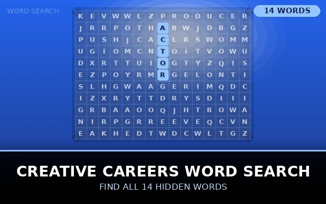 Creative Careers Word Search Grid