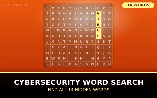 Cybersecurity Word Search Grid