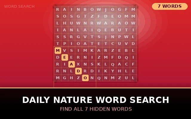 Daily Nature Word Search Grid