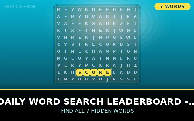 Daily Word Search Leaderboard Grid