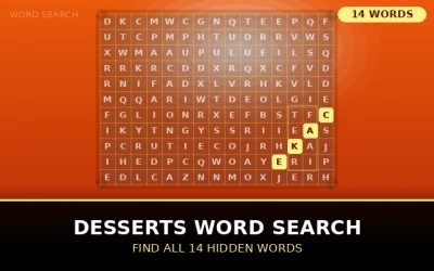 Desserts Word Search Word Search Puzzle