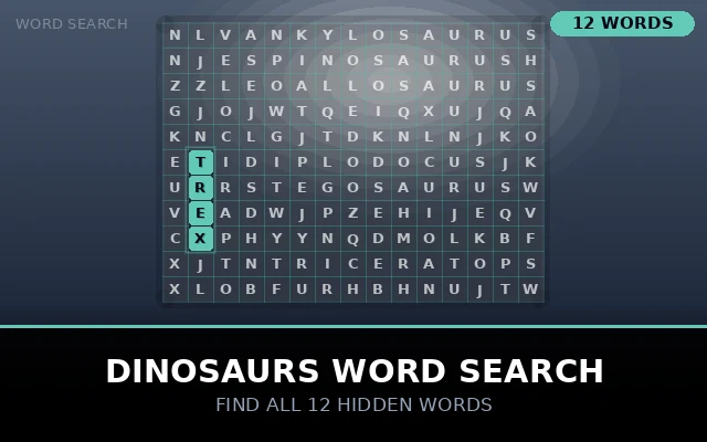Dinosaurs Word Search
