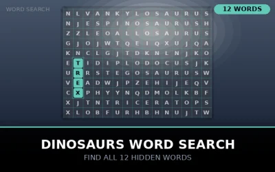 Dinosaurs Word Search Word Search Puzzle