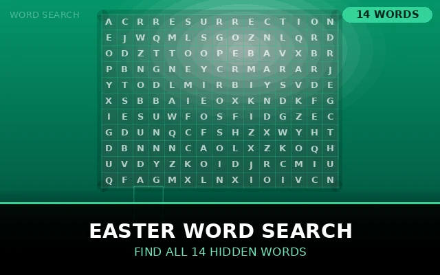 Easter Word Search Grid