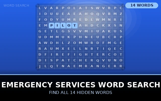 Emergency Services Word Search Grid