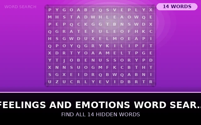 Feelings and Emotions Word Search Grid