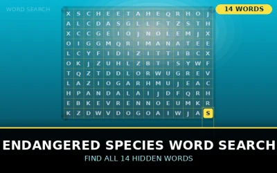 Endangered Species Word Search Word Search Puzzle