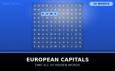 European Capitals Word Search Puzzle