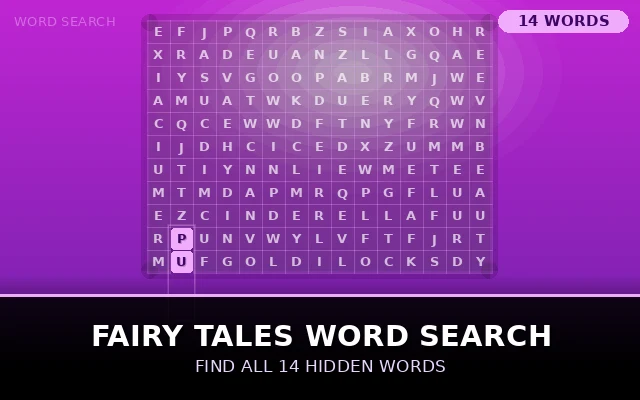 Fairy Tales Word Search Grid