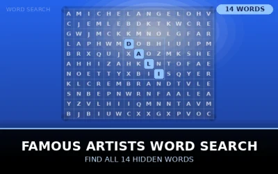 Famous Artists Word Search Word Search Puzzle
