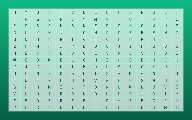 Famous Athletes Word Search Grid