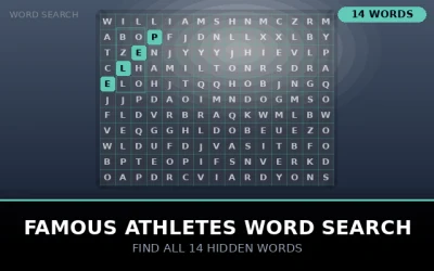 Famous Athletes Word Search Word Search Puzzle