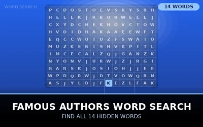 Famous Authors Word Search Word Search Puzzle