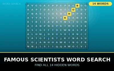 Famous Scientists Word Search Word Search Puzzle