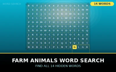 Farm Animals Word Search Word Search Puzzle