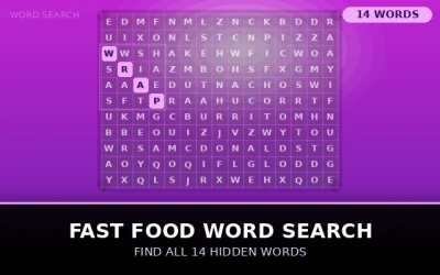 Fast Food Word Search Word Search Puzzle