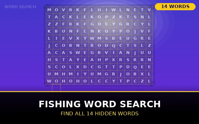 Fishing Word Search Grid