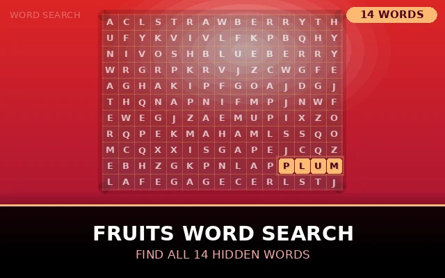 Fruits Word Search