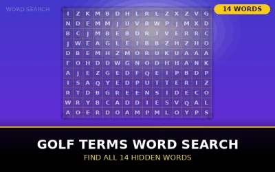 Golf Terms Word Search Word Search Puzzle
