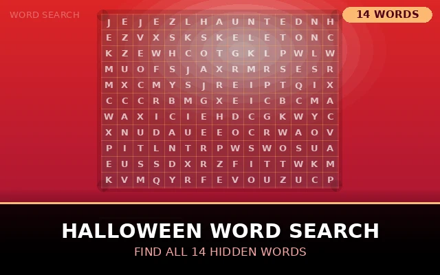 Halloween Word Search Grid