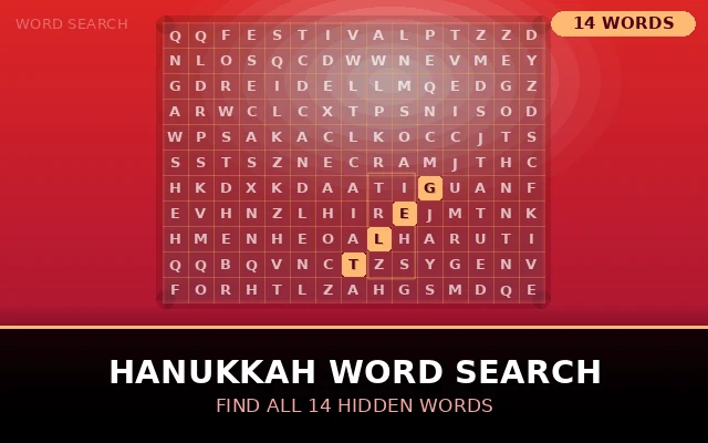 Hanukkah Word Search Grid